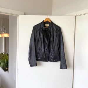 Michael Kors Leather Biker Jacket LARGE